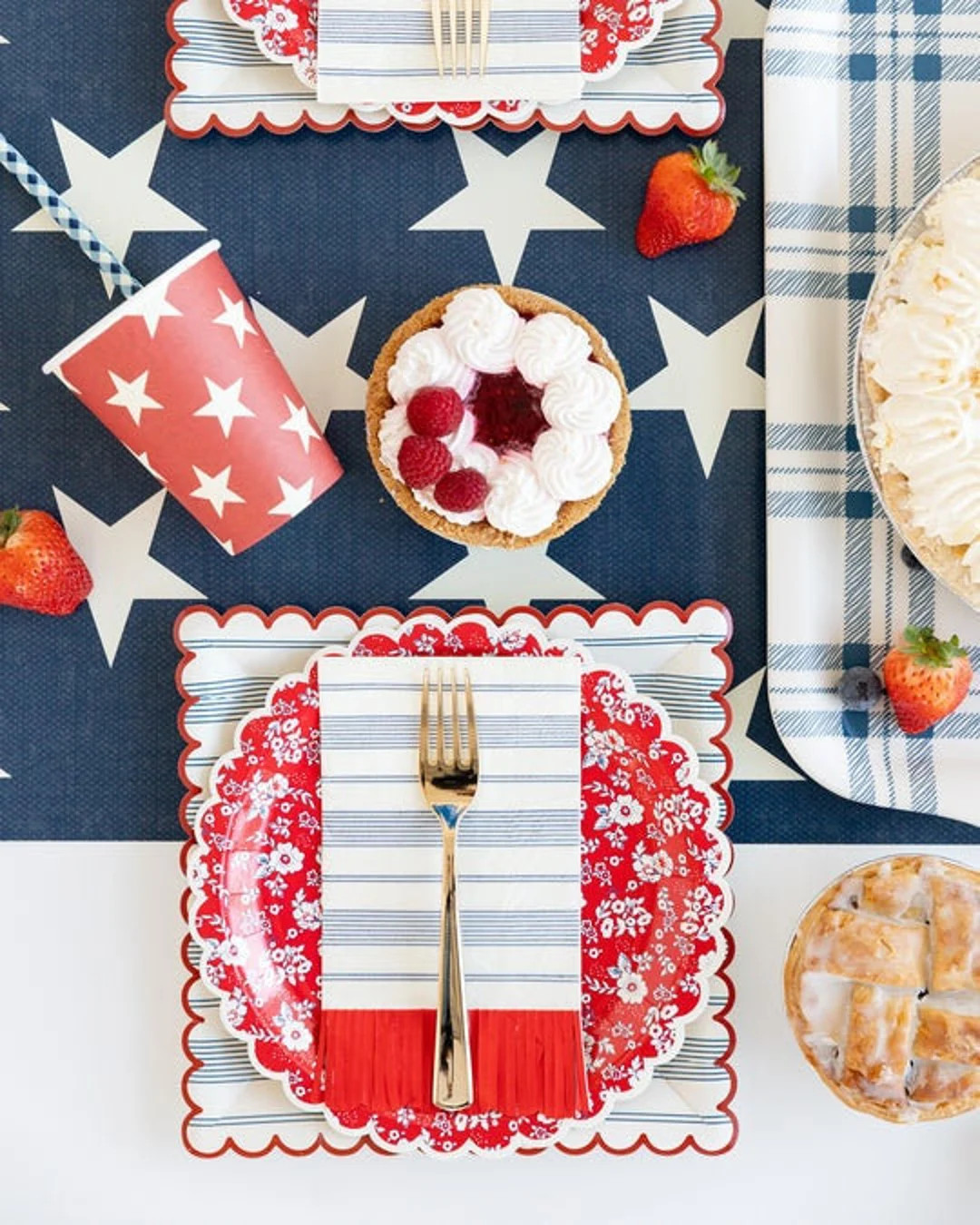 Red Liberty Floral Paper Plates - Etsy | Etsy (US)