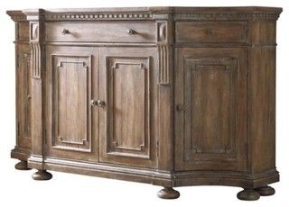 Beaumont Lane Shaped Credenza in Warm Brown - Farmhouse - Buffets And Sideboards - by Homesquare | Houzz (US)