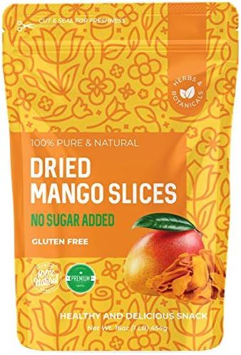 Dried Mango No Sugar Added, 16 oz. Dried Mangoes, Unsweetened Dried Mango Slices, Mango Dried No ... | Amazon (US)