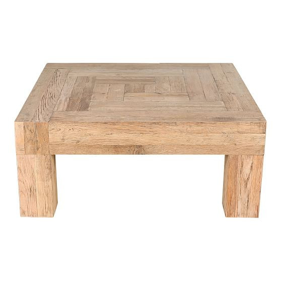 Solid Reclaimed Wood Square Coffee Table, Natural | West Elm (US)