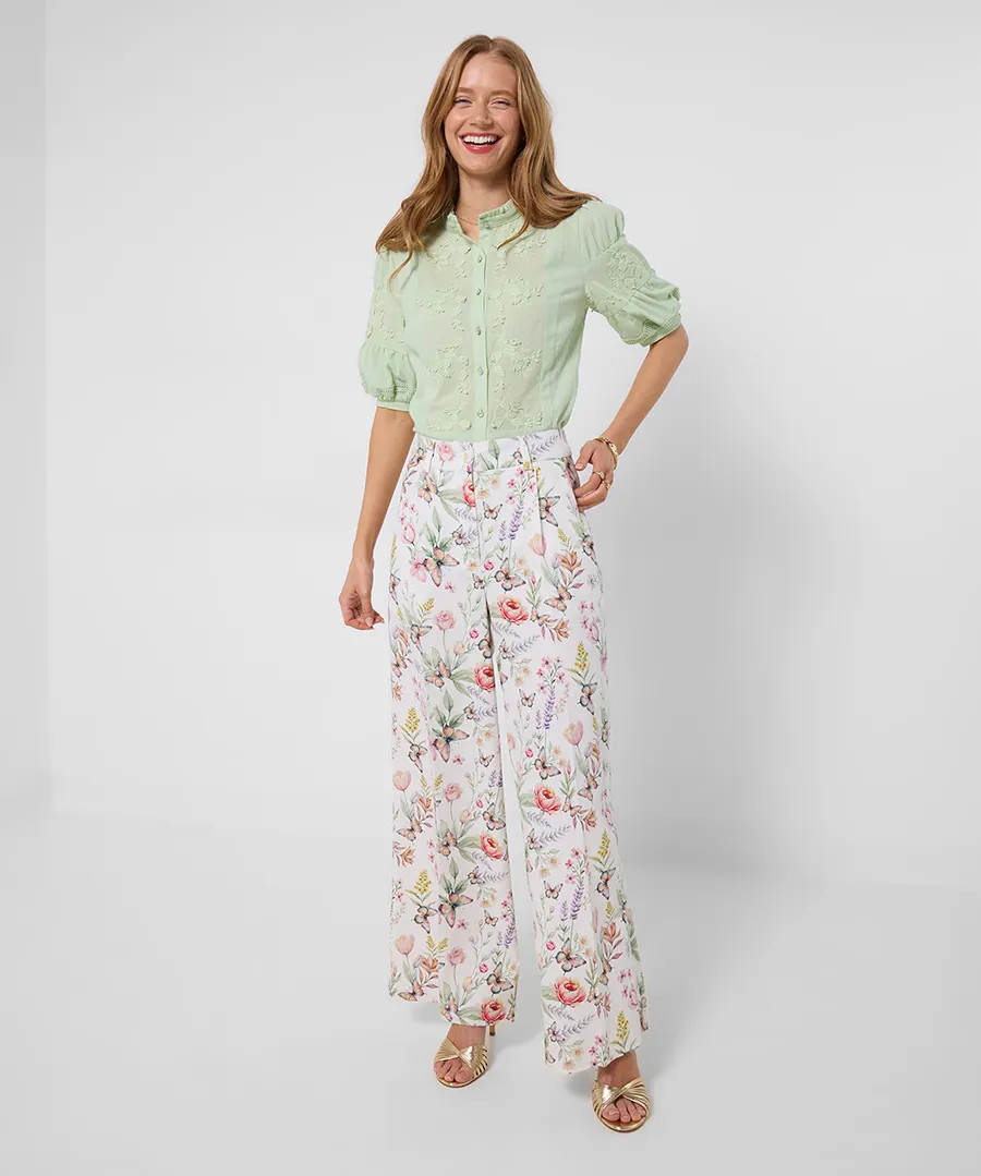 Beautiful Butterfly Linen Blend Trousers | Joe Browns
