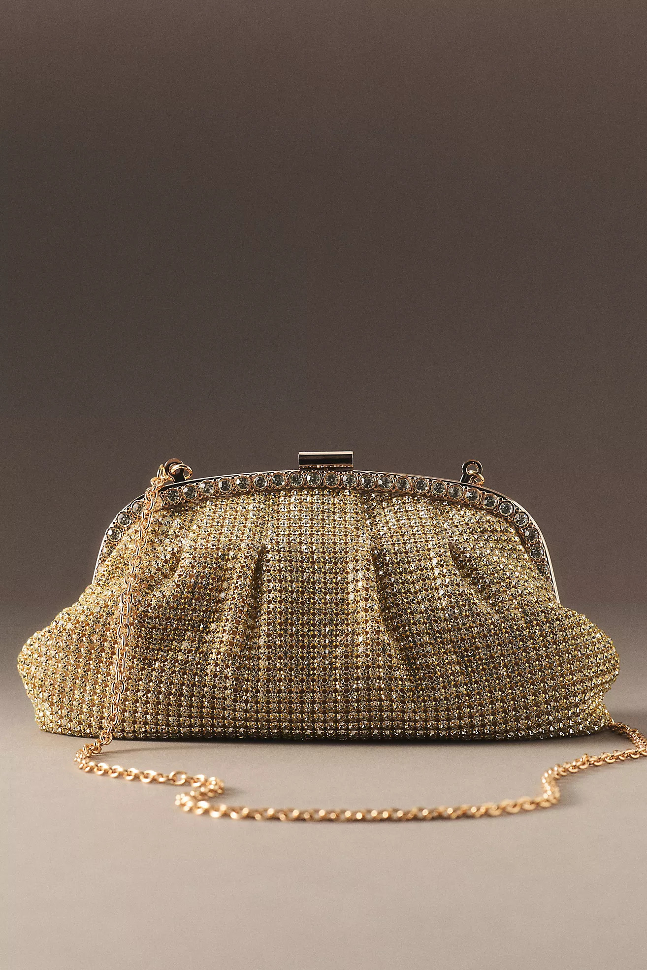 Khari Rhinestone Pleated Clutch | Anthropologie (US)