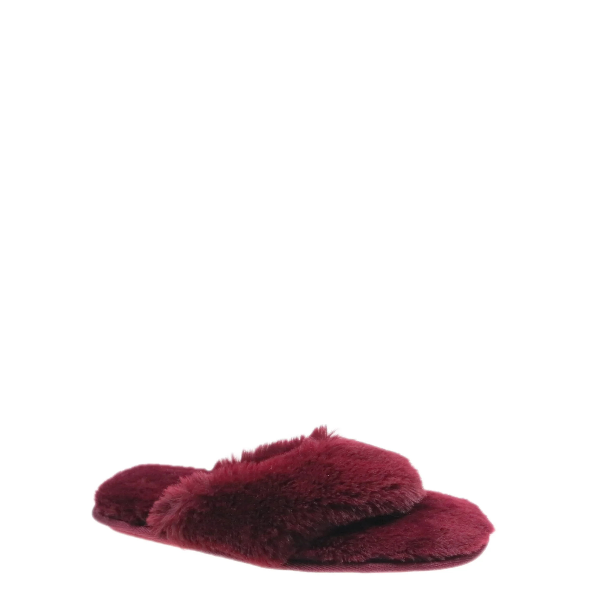 Joyspun Women's Faux Fur Thong Slippers | Walmart (US)