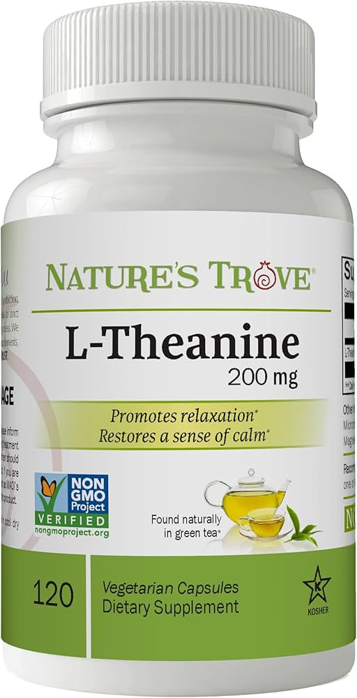 L-Theanine 200mg by Nature's Trove - 120 Vegetarian Capsules | Amazon (US)