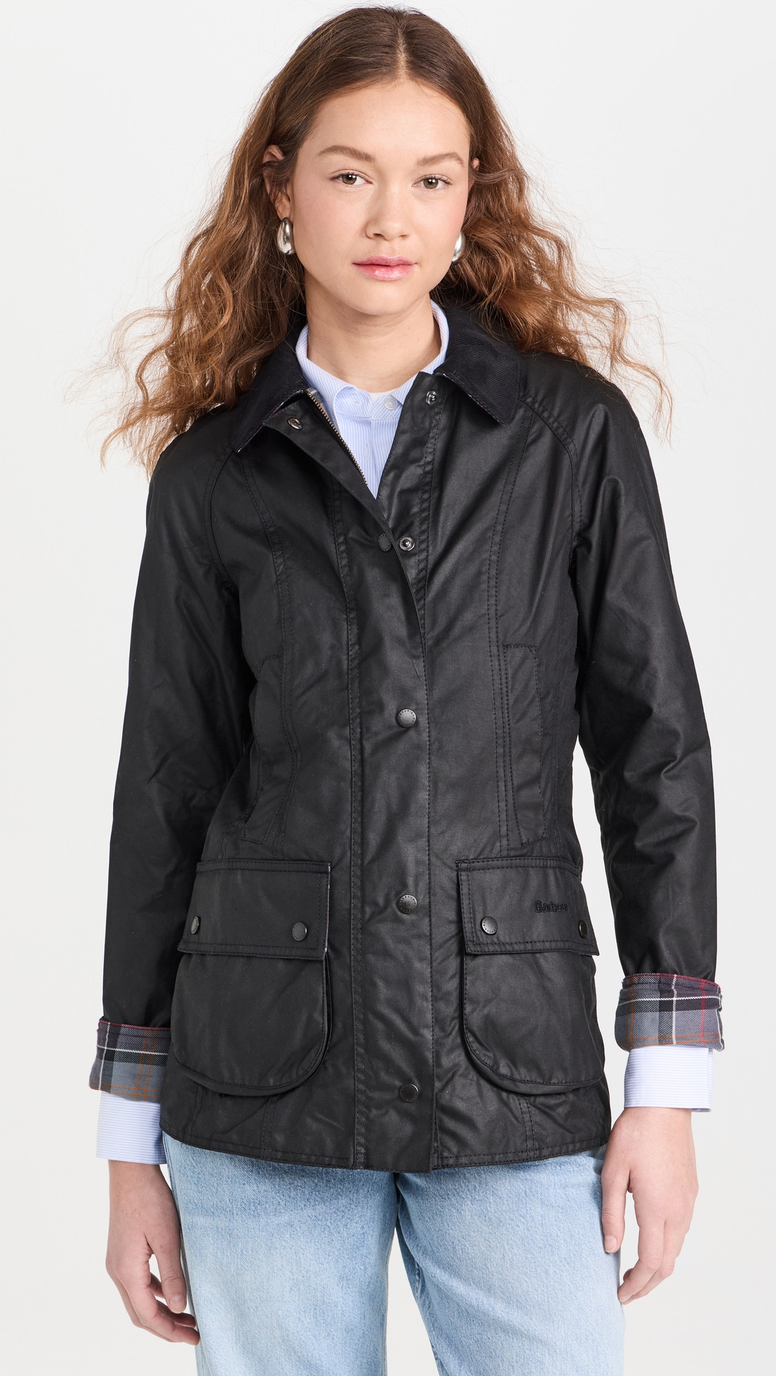 Barbour Beadnell Wax Jacket Black 10 | Shopbop