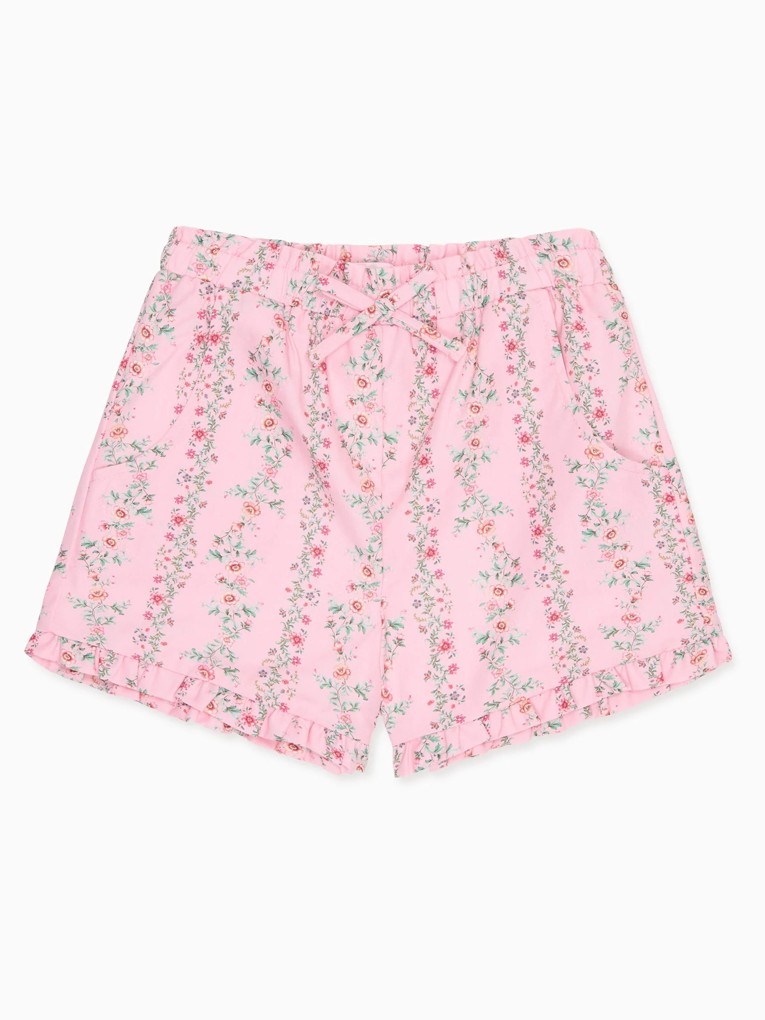 Pink Garland Flores Cotton Girl Shorts | La Coqueta (US)