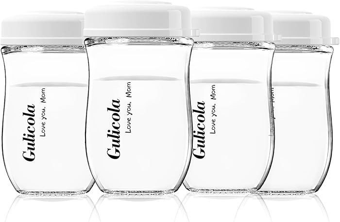 Gulicola Glass Breastmilk Storage Bottles, Wide Neck Breastmilk Collection Bottles, 5 oz, 4 Pack ... | Amazon (US)