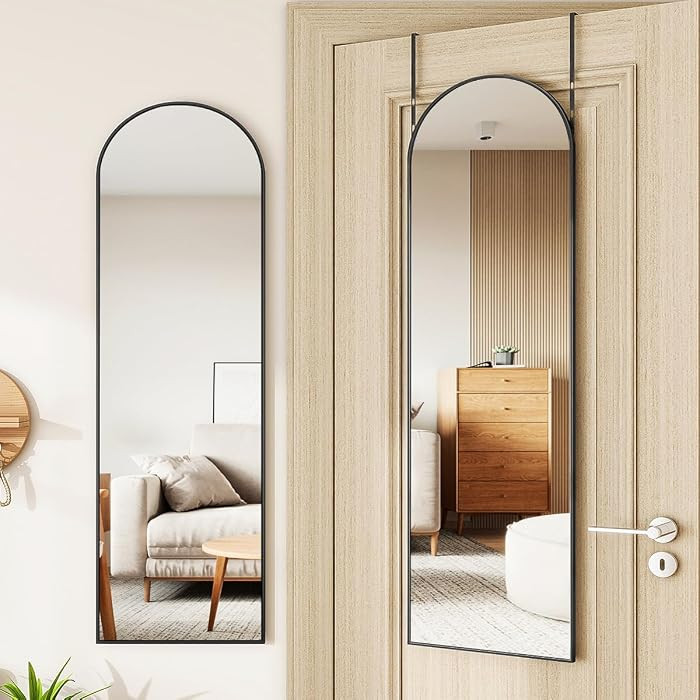 Door Mirror, Over The Door Arched Full Length Mirror, 48"x14" Hanging Mirrors for Bedroom, Living... | Amazon (US)
