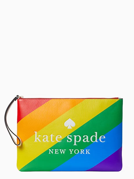 rainbow large zip pouch | Kate Spade Outlet