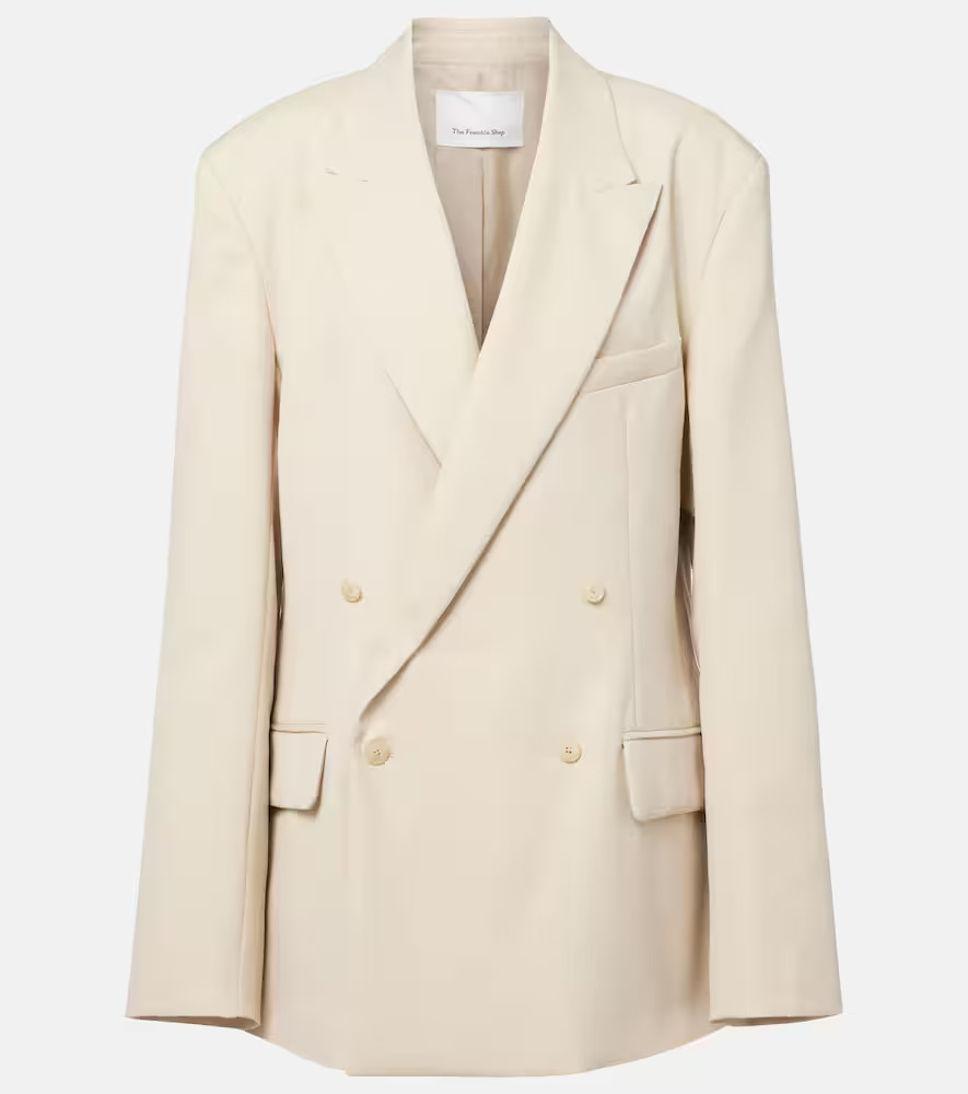 The Frankie Shop Newark double-breasted cotton blazer | Mytheresa (UK)