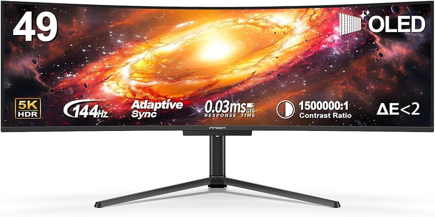 INNOCN 49" OLED Ultrawide Curved Gaming Monitor 5120 x 1440p 144Hz, 0.03ms, USB Type C 90W, HDMI ... | Amazon (US)