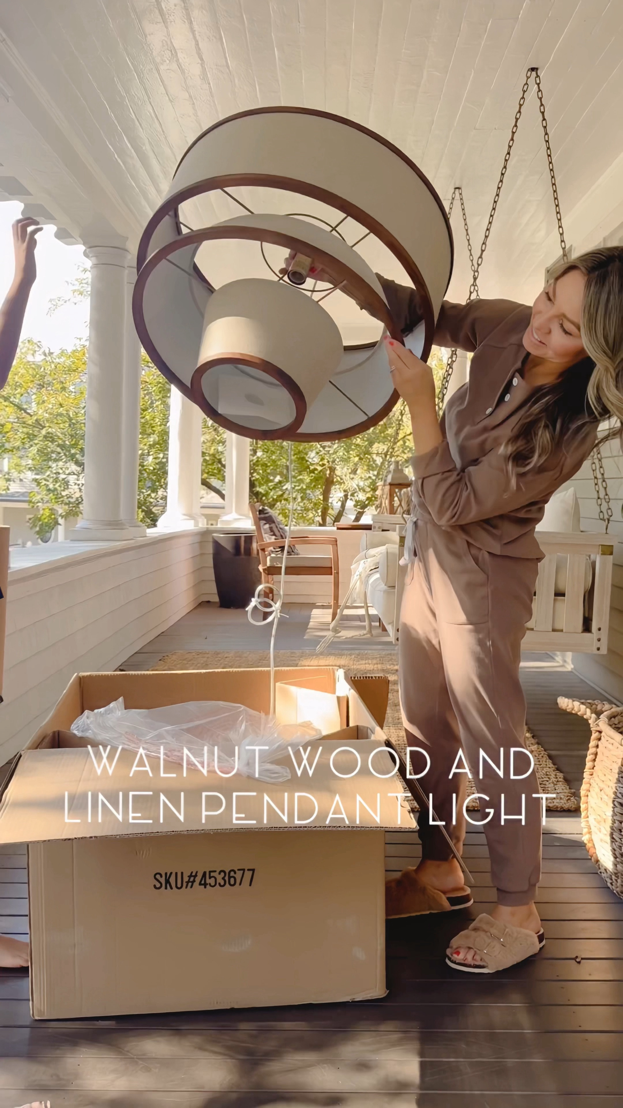 Walnut Wood And Linen Pendant Light! 

#LTKVideo #LTKHome #LTKStyleTip