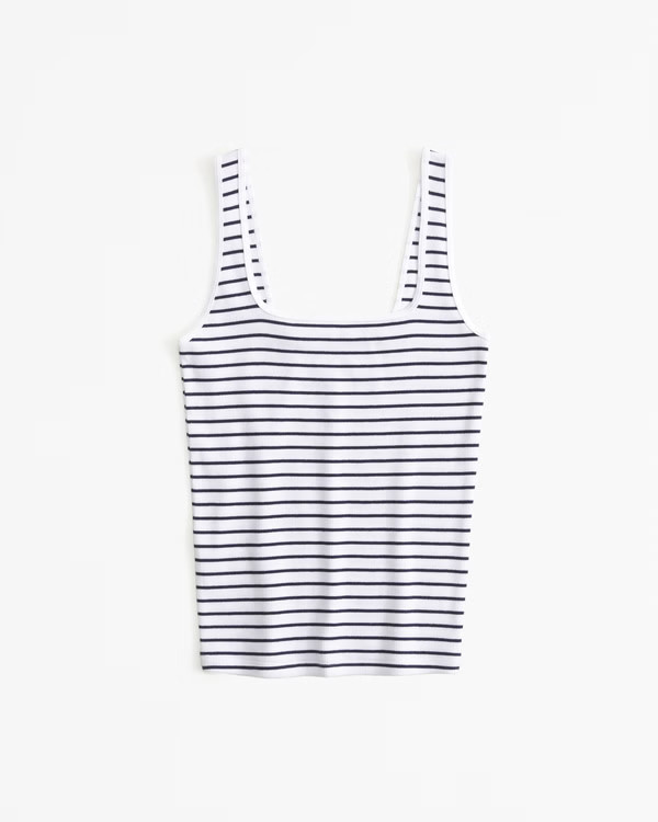 Essential Tuckable Squareneck Rib Tank | Abercrombie & Fitch (US)