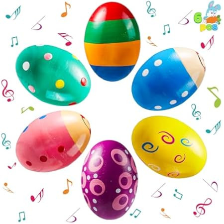 6 Pack Easter Basket Stuffers, Eco-Friendly Woode Percussion Musical Shaker, Toddlers Stocking Stuffers 1-3 Year Old, Montessori Toys for Kids Boys Girls Easter Party | Amazon (US)