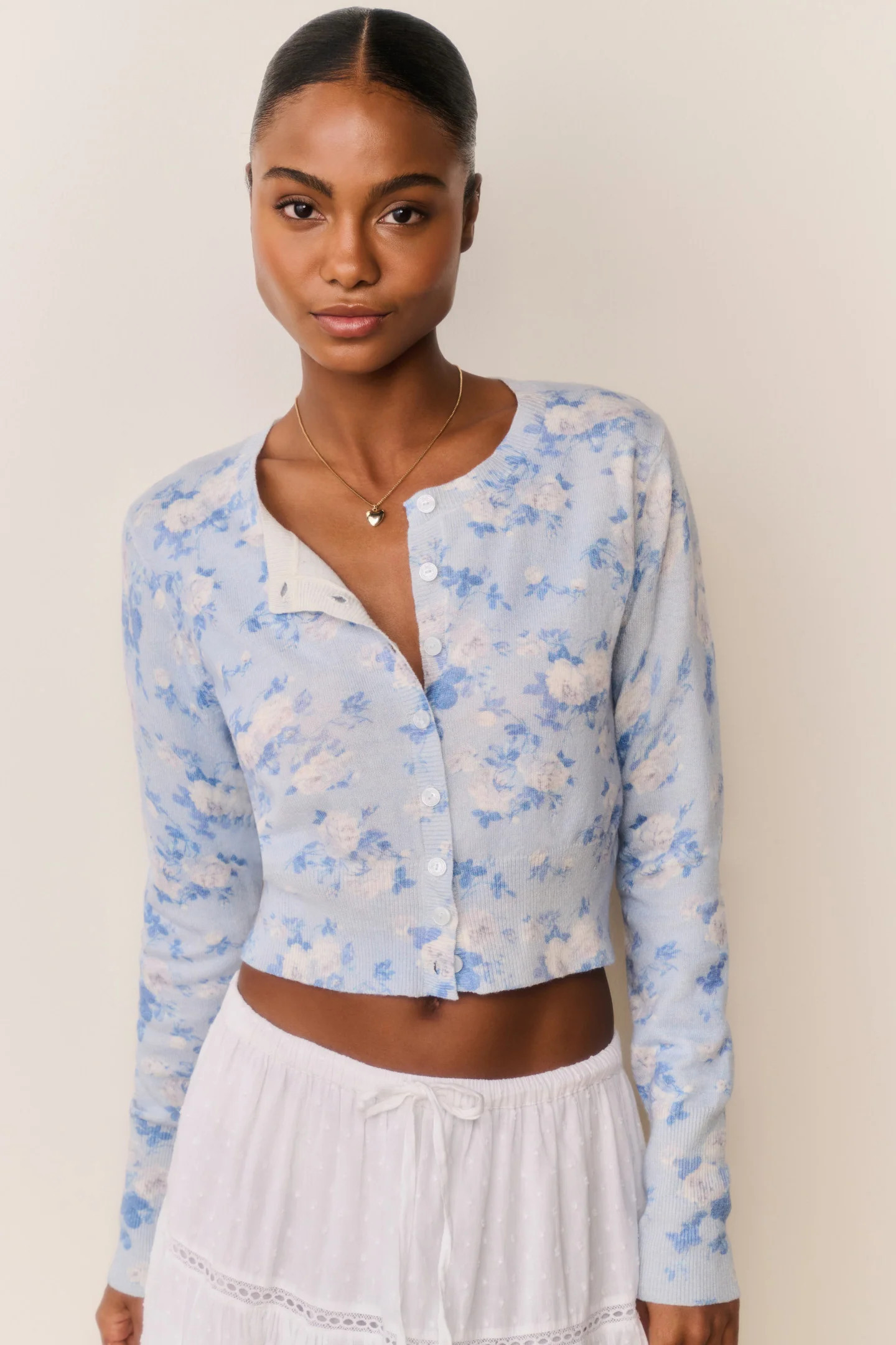 Adeanne Heirloom Print Cotton Cardigan | LoveShackFancy
