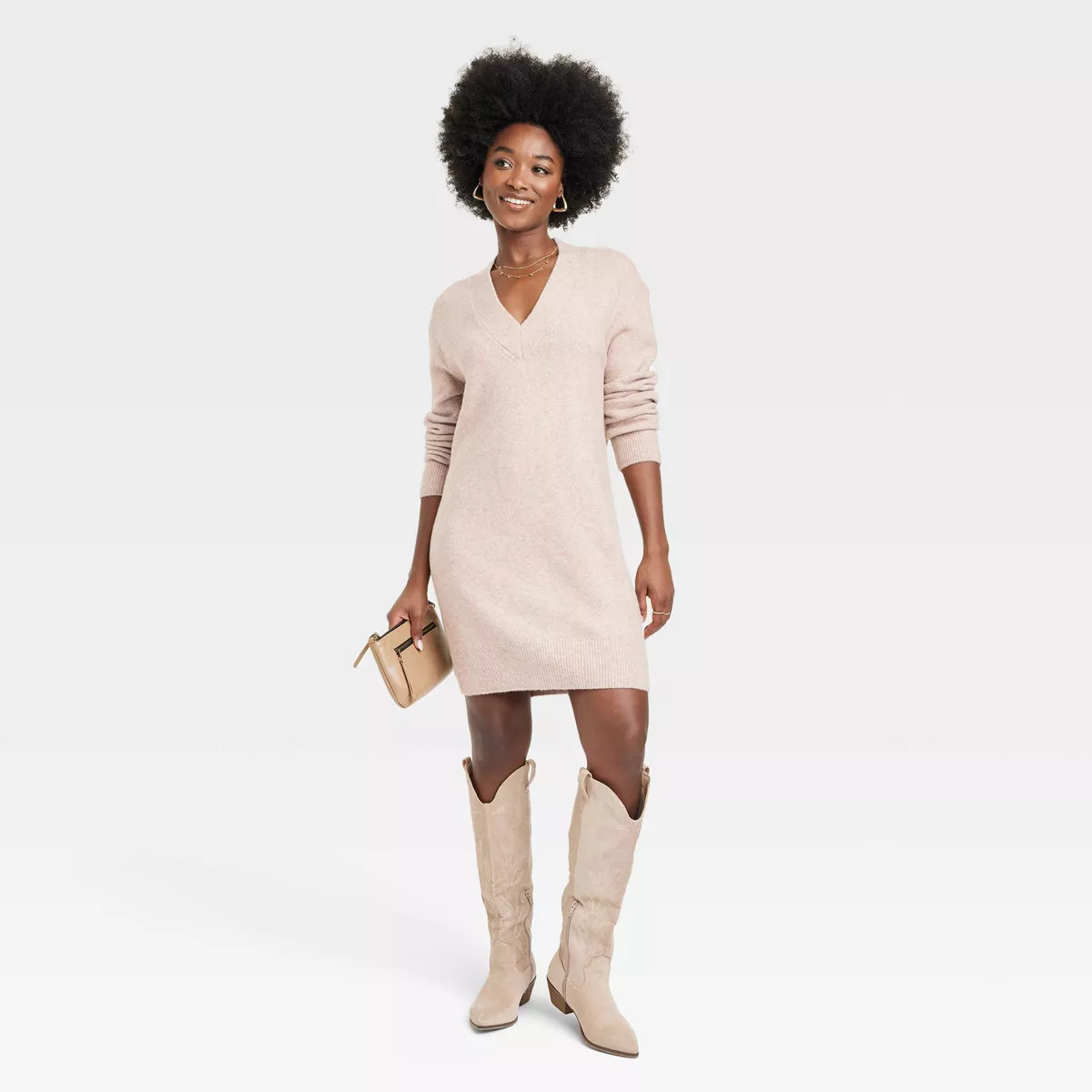 Women's Long Sleeve Tunic Mini Sweater Dress - Universal Thread™ | Target