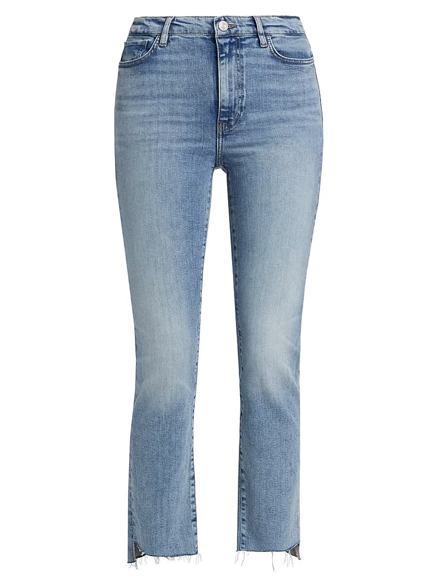 Women's Le High Straight Corkscrew High-Rise Cropped Jeans - Whimsy - Size 29 | Saks Fifth Avenue