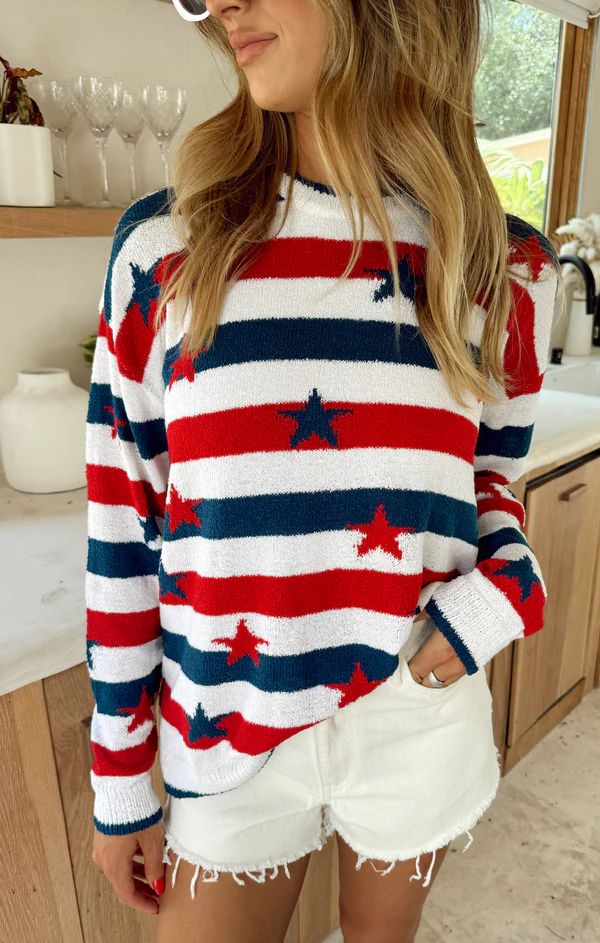 Go To Sweater ~ Star Spangled Stripe Knit | Show Me Your Mumu