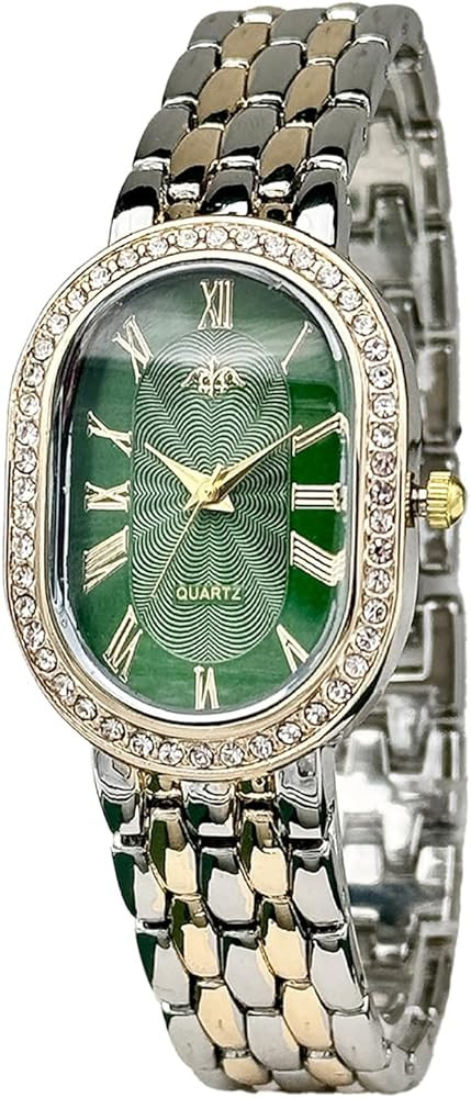 Women Vintage Gold Rome Watch Oval Case Adjustable Stainless Steel Watch Band Waterproof Analog Q... | Amazon (US)