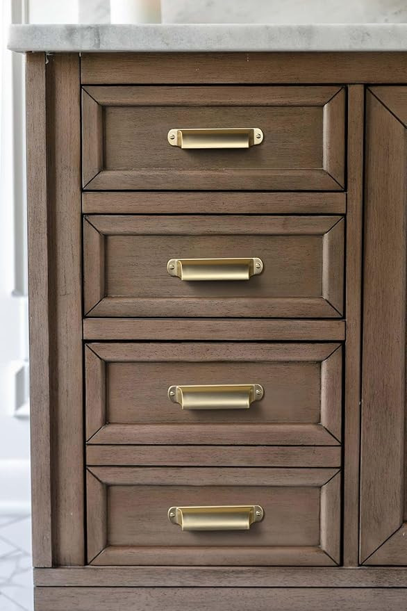 Goo-Ki 6 Pack Champagne Bronze Cabinet Cup Pulls Bin Drawer Pull 3"(76mm) c-c Kitchen Hardware,Mo... | Amazon (US)