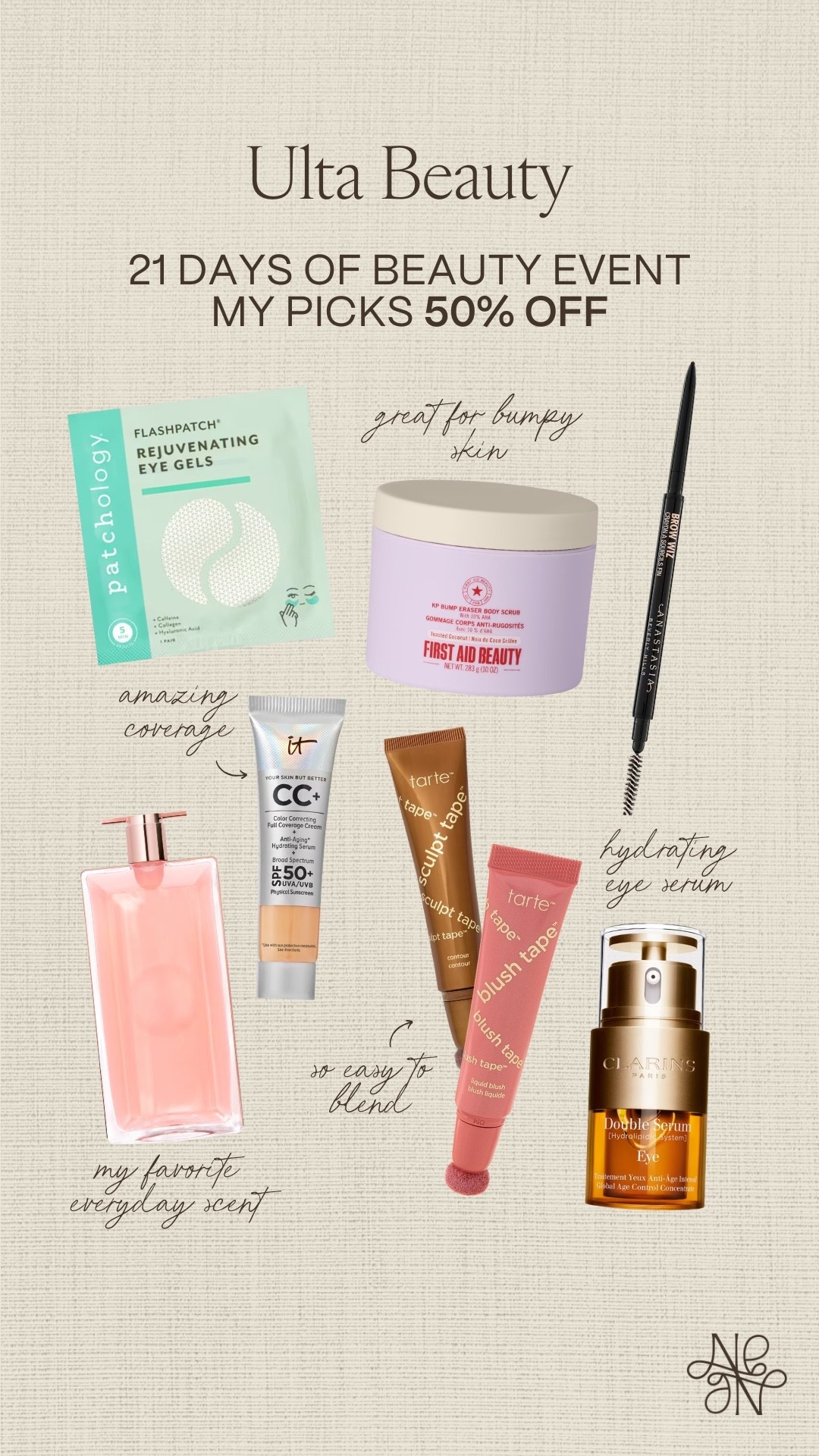 50% off TODAY ONLY on some of my favorite beauty products!! Brow pencil, cc cream, liquid contour and blush are regulars in my routine from now on makeup makeup days to full glam. Don’t sleep on the Lancôme perfume either! It’s my absolute favorite everyday scent!

#LTKSaleAlert #LTKBeauty