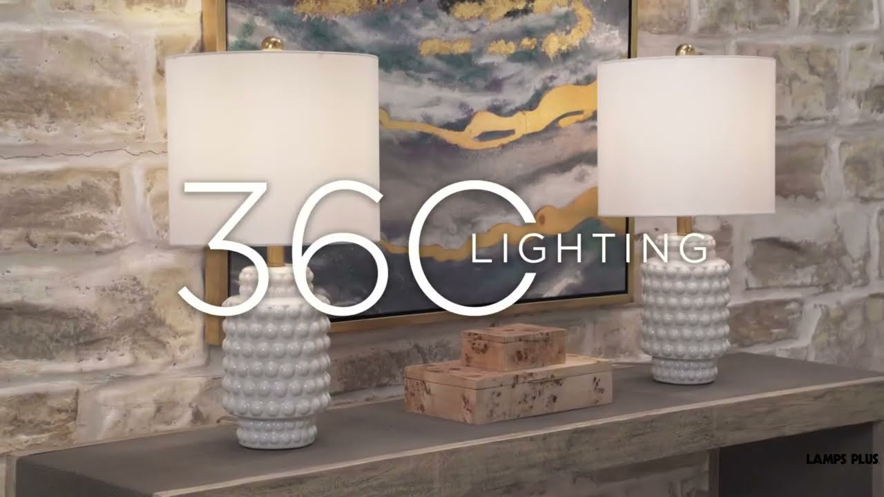 360 Lighting Hobnail 22 1/2" White Ceramic Modern Table Lamps Set of 2 | Lamps Plus