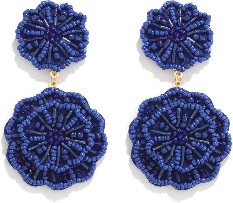 HSWE Statement Beaded Drop Earrings for Women Layered Bead Dangle Earrings | Amazon (US)