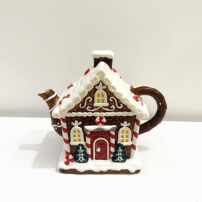 Ceramic Christmas Coffee Pot, 3D Hand-Painted Gingerbread House Teapot, Holiday Gifts and Desktop... | Amazon (US)