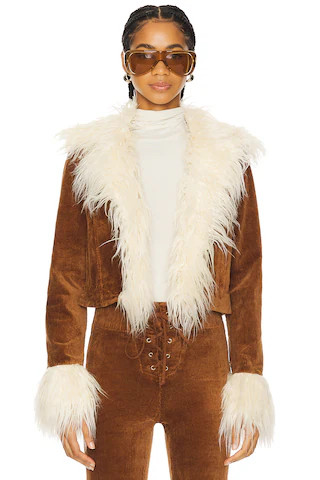 Penny Lane Cropped Coat in Saddle Brown | Revolve Clothing (Global)