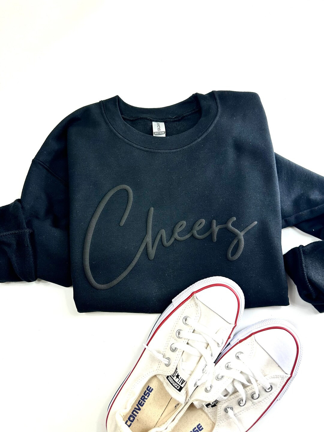 Cheers Puff Sweatshirt Cheers Embossed Sweatshirt NYE - Etsy | Etsy (US)
