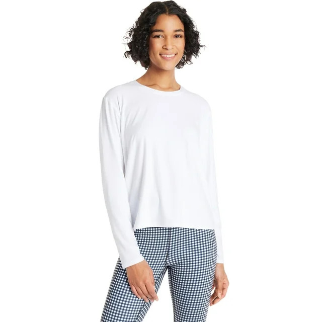 Athletic Works Women's and Women's Plus ButterCore Soft Tee with Long Sleeves, Sizes XS-4X | Walmart (US)