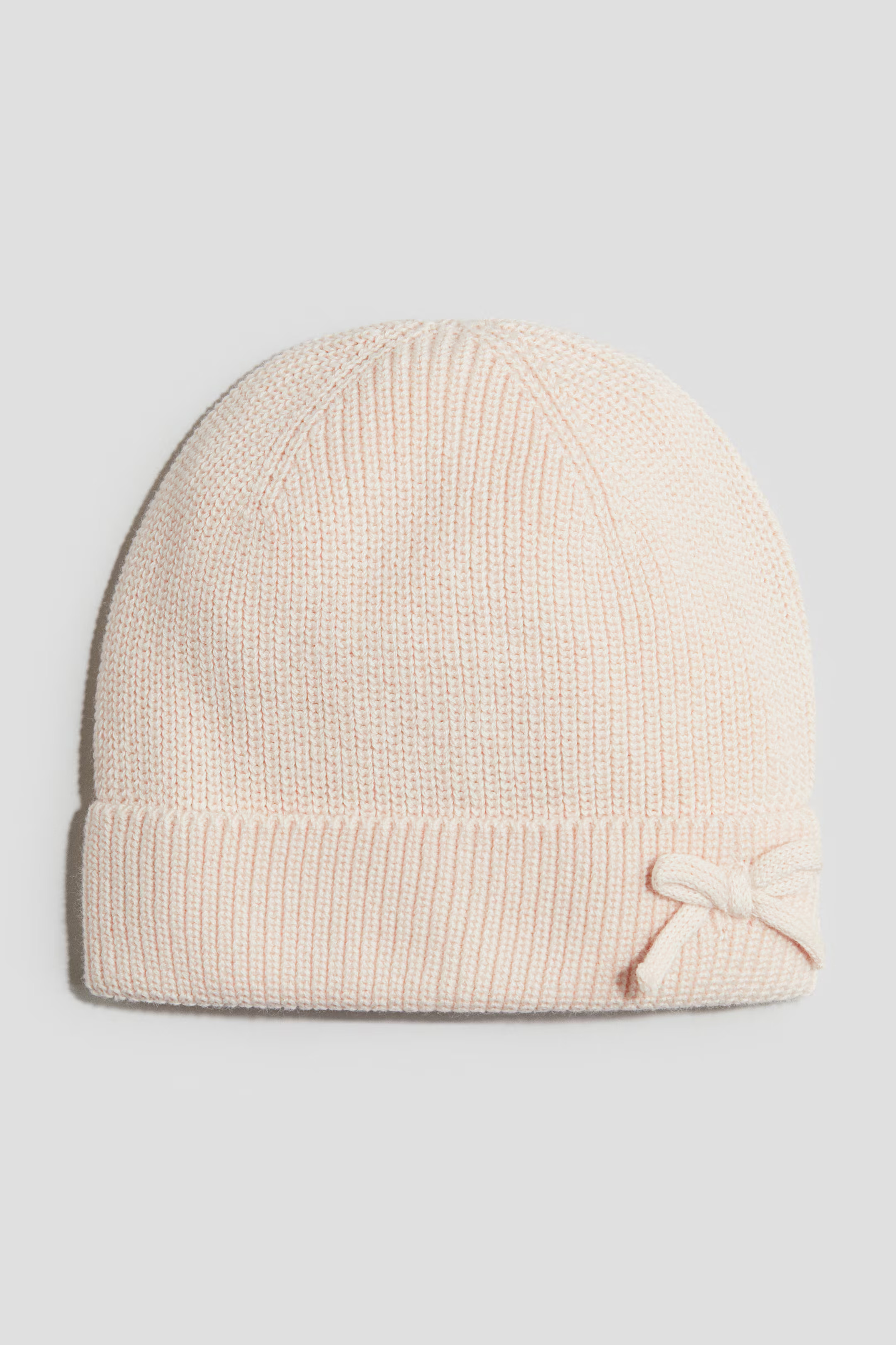 Powder pink Bow-Detail Cotton Beanie for kids | H&M CA | H&M (US + CA)