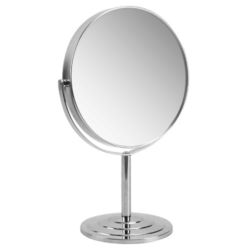Wtrgas 1X 10X Magnifying Makeup Mirror Vanity Mirror for Tabletop, Silver Standing Bathroom Cosmetic Mirror, Portable Double Sided Magnification Mirror | Amazon (US)