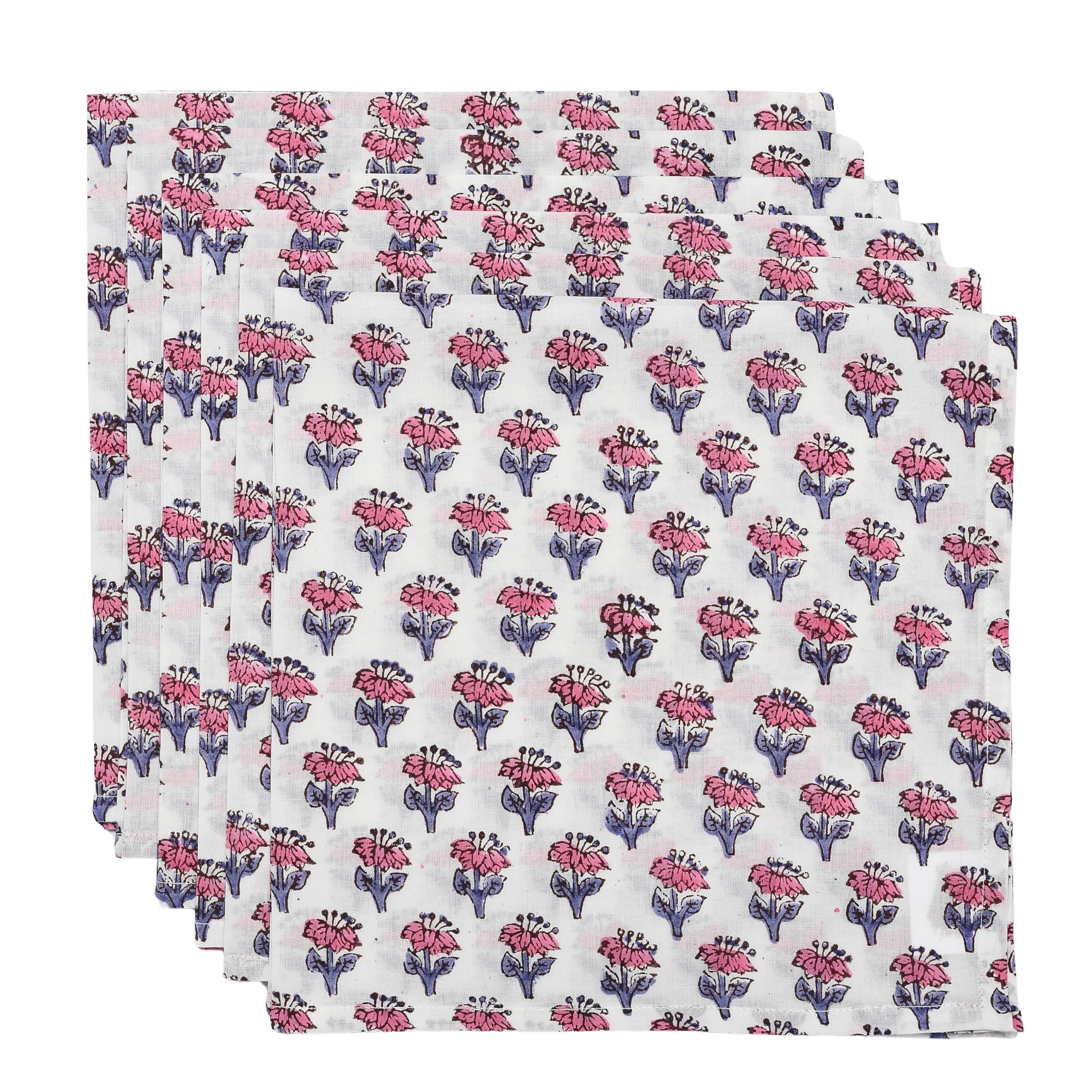CPC Cloth Napkins Set of 6 Cotton Printed Dinner Block Print Napkins I Wedding Cocktail Cloth Flo... | Amazon (US)