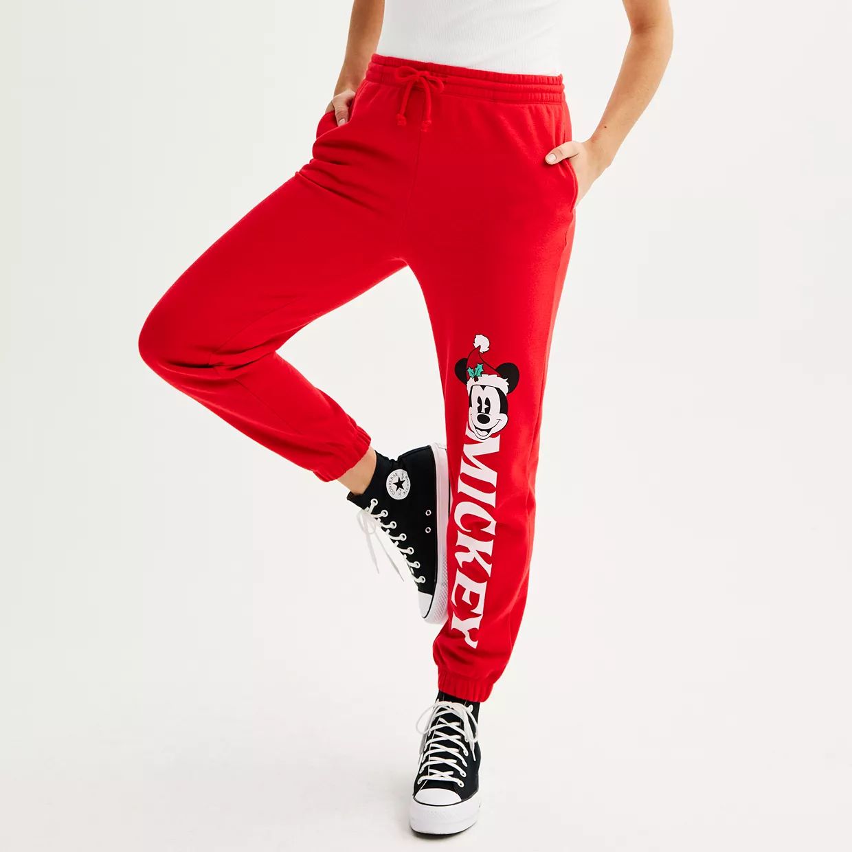 Disney's Mickey Mouse Juniors' Holiday Graphic Jogger Pants | Kohl's