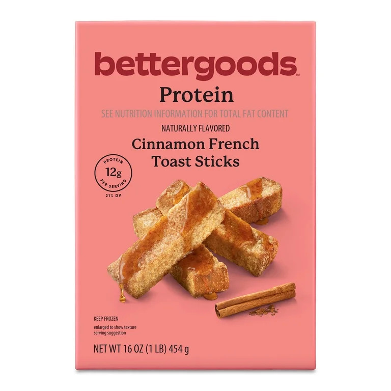 bettergoods High Protein Cinnamon French Toast Sticks, 16 oz Box (Frozen) | Walmart (US)