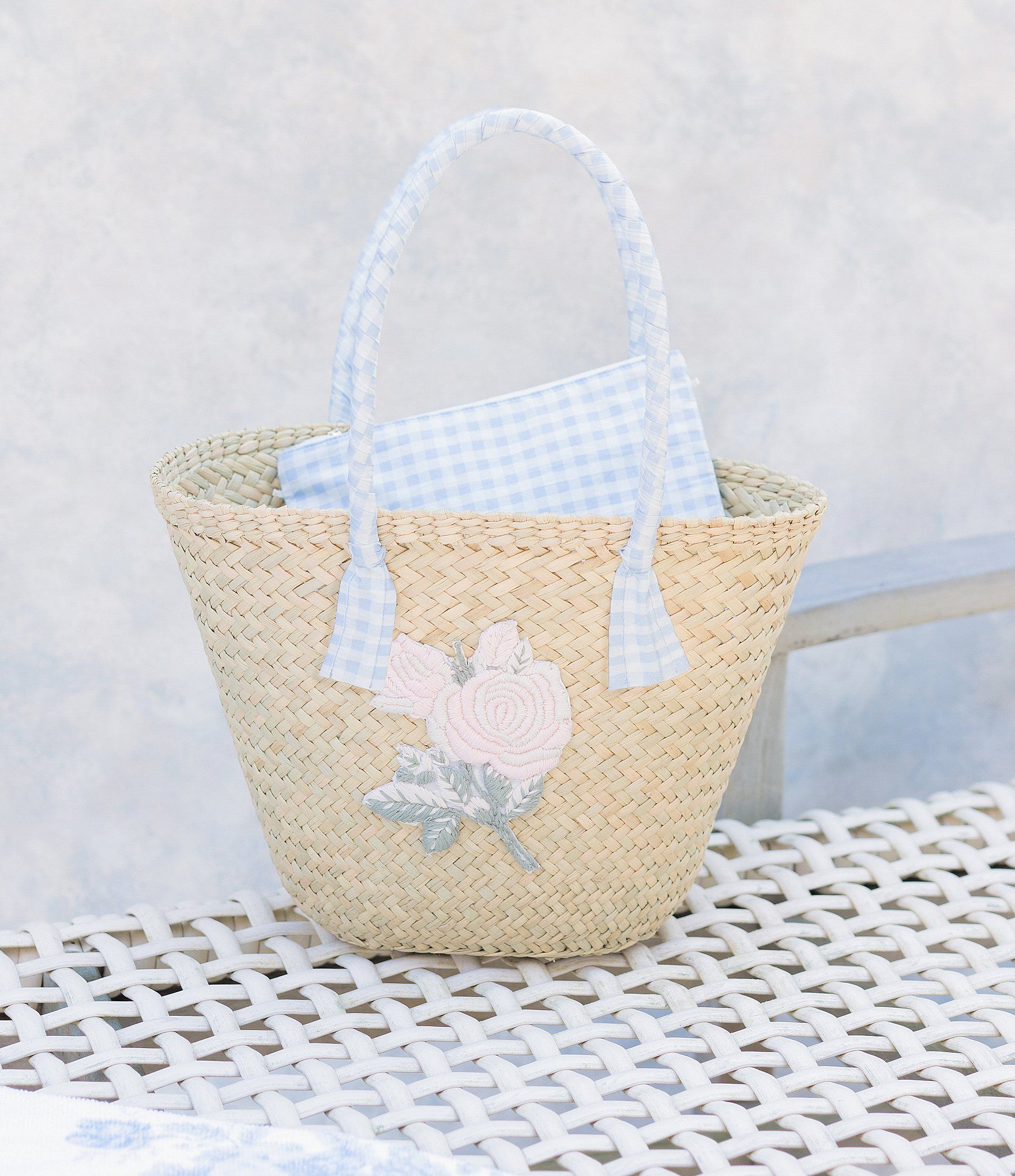 x Born on Fifth Double Handle Embroidered Straw Tote | Dillards