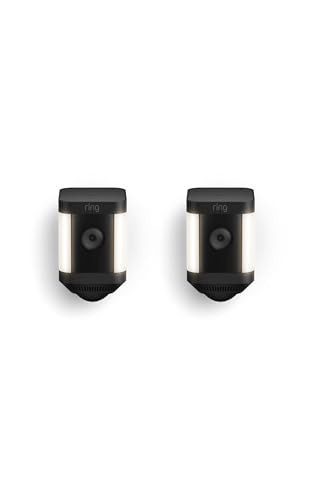 Ring Spotlight Cam Plus, Battery, Home or business security with HD video, Two-Way Talk, Color Night Vision, and Security Siren, 2-pack, Black | Amazon (US)