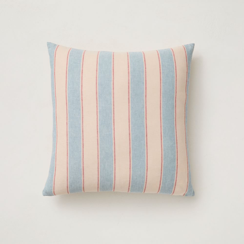 Cabana Stripe Pillow Cover, Vintage Blue, 20"x20" | West Elm (US)