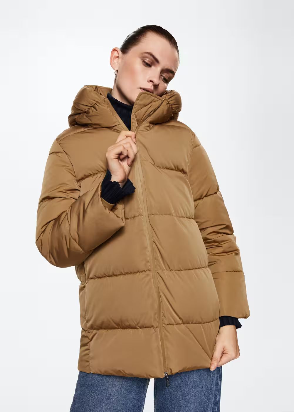 Hood quilted coat -  Women | Mango United Kingdom | MANGO (UK)