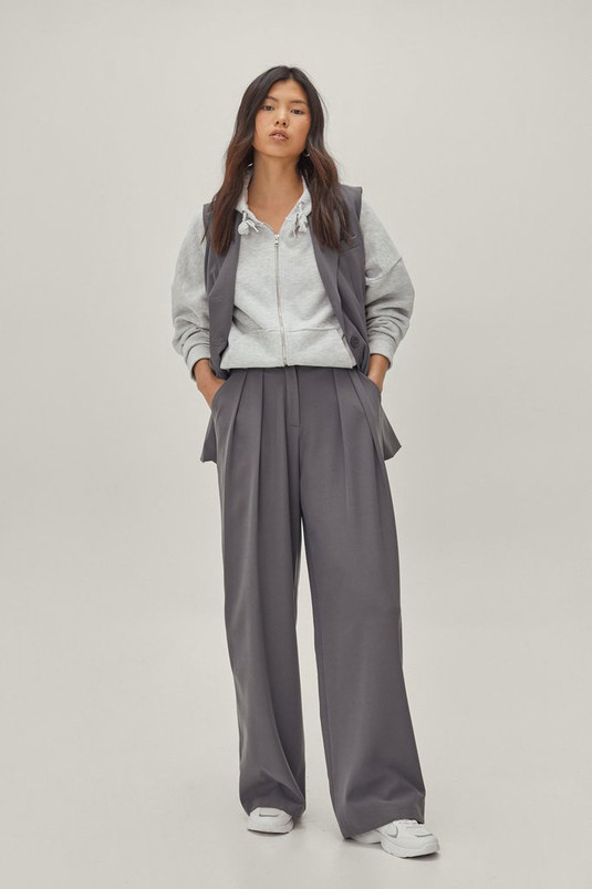 Tailored Wide Leg High Waisted Pants | Nasty Gal (US)