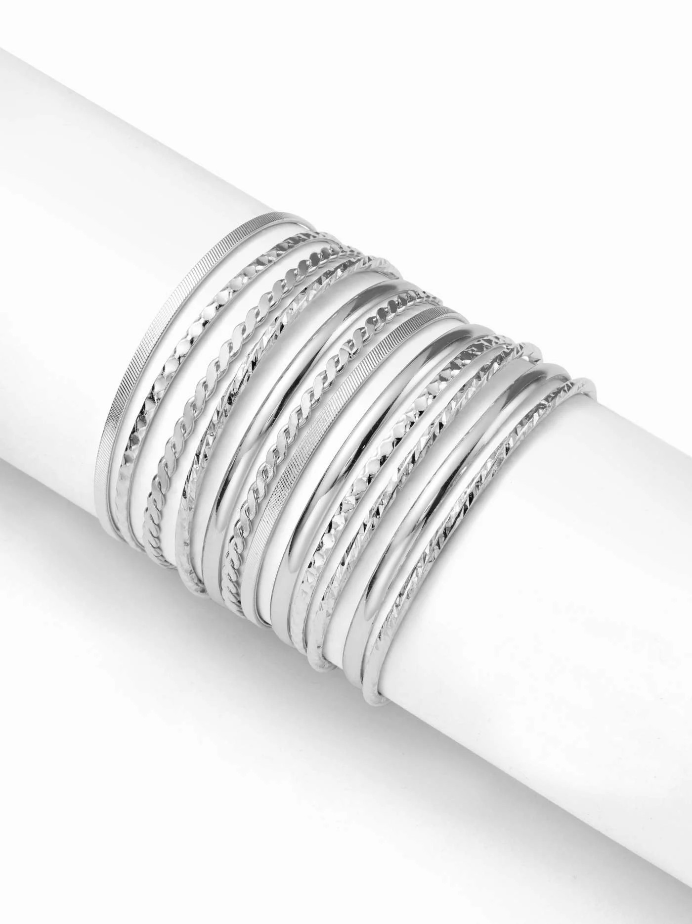 12PCS TEXTURED BANGLE BRACELET SET  For Daily Casual Date Party/Clubbing Vacation Work | Cider