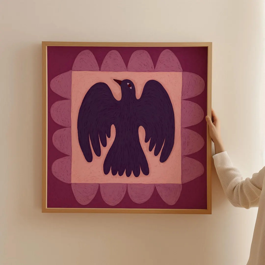 Bird Folk Art Print, Rustic Wall Art, Primitive Bird Illustration, Boho Wall Art Minimalist Decor... | Etsy (US)