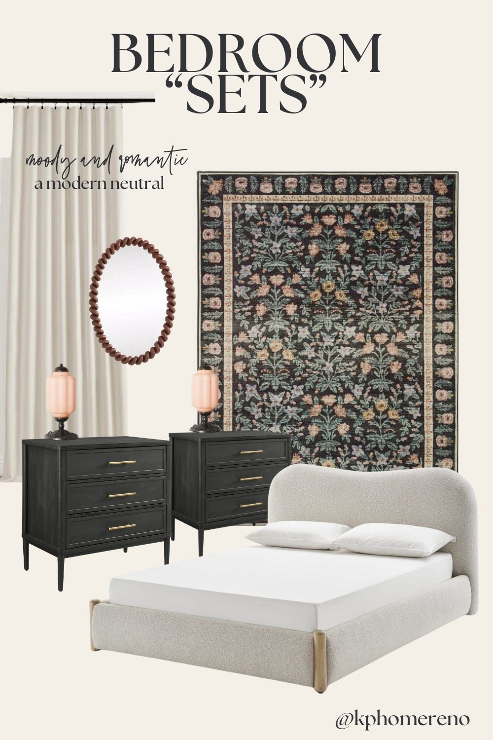 Done for you bedroom design for a vintage romantic moody yet modern neutral. Classy and sophisticated bedroom bed frames, nightstand, rug lamps and decor

#LTKHome