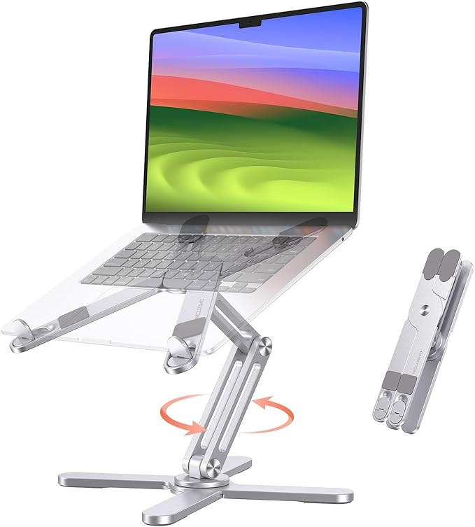 OMOTON 360 Rotating Laptop Stand Riser for Desk, Ergonomic Foldable Computer Stand Adjustable Hei... | Amazon (US)