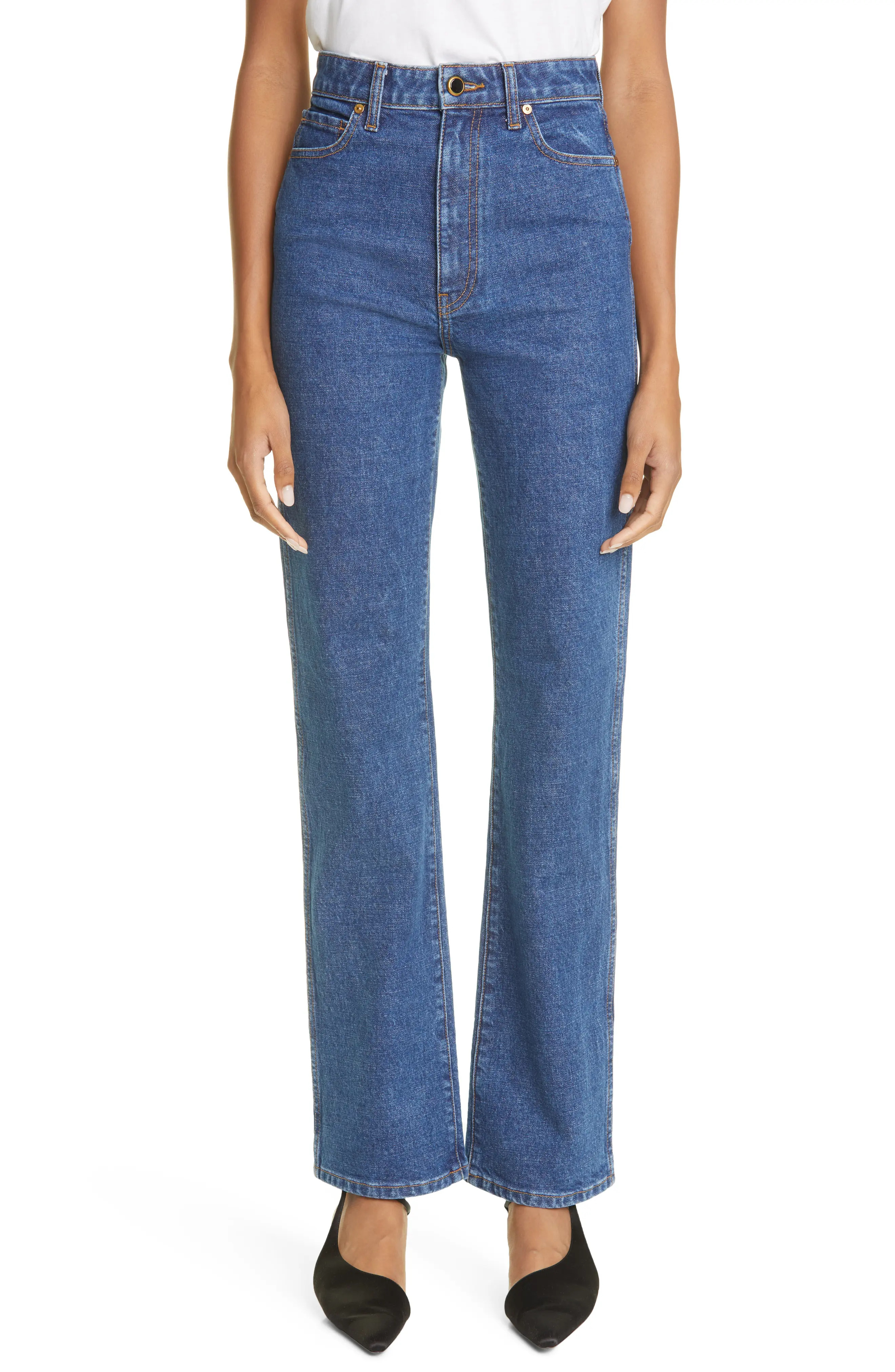Khaite The Danielle High Waist Straight Leg Jeans (Women) | Nordstrom | Nordstrom