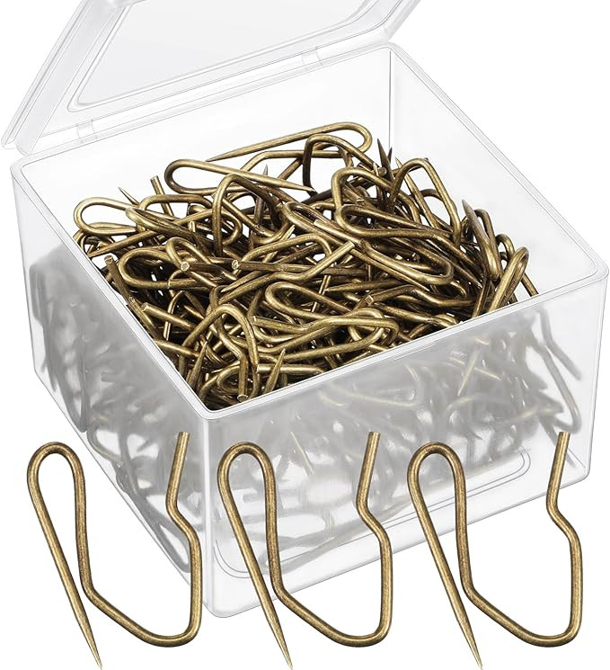 Outus 58 Pack Metal Curtain Hooks Pin-On Drapery Hooks 1.2 by 1 Inch for Window,Door,Shower Curta... | Amazon (US)