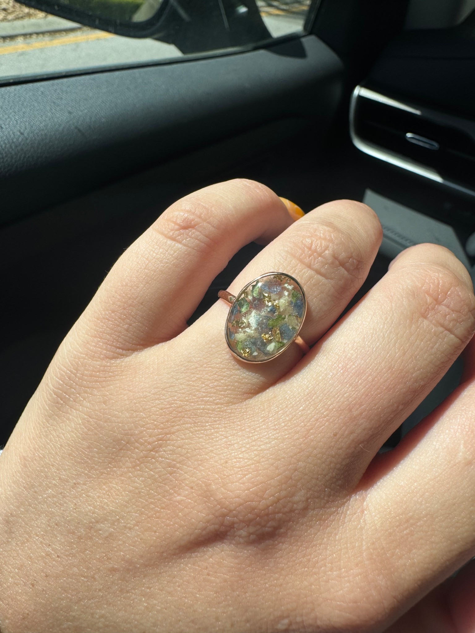 Wedding flower preservation ring