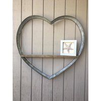 Wine Barrel Heart, Metal Decor, Rustic Decor, Farmhouse Wall Art, Wine Barrel, Heart Shelf, Rustic H | Etsy (US)