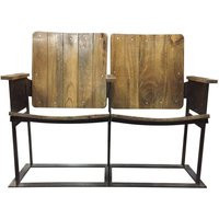 Industrial Vintage Double Theater Seats - Reclaimed Wood 2 Seater Cinema | Etsy (US)